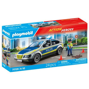 Voiture de police avec sirène et gyrophare