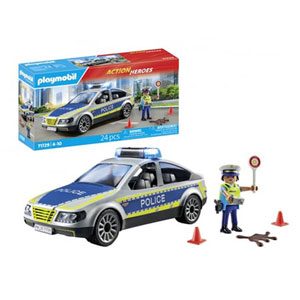 Voiture de police avec sirène et gyrophare
