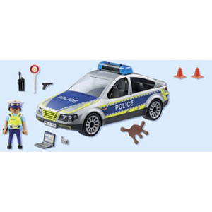 Voiture de police avec sirène et gyrophare
