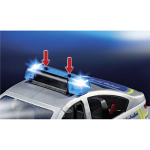Voiture de police avec sirène et gyrophare