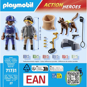 Policier chien de recherche, voleur et accessoires