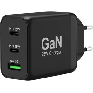 photo Chargeur GaN 65W & câble USB-C 2M EU