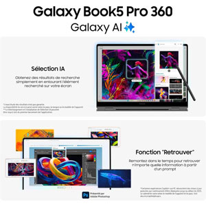Galaxy Book5 Pro 360 16p - U7 / 16G / 1T / Argent