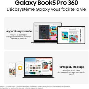 Galaxy Book5 Pro 360 16p - U7 / 16G / 1T / Argent