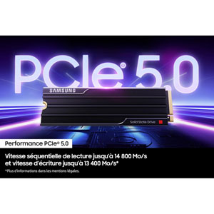9100 PRO M.2 2280 PCIe 5.0 NVMe - 4To / HeatSink