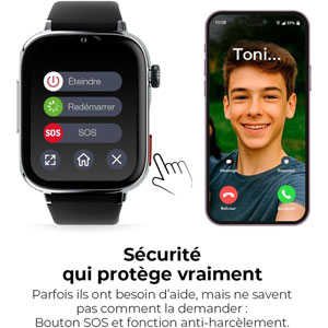 SaveWatch Plus 2 - Argenté / Black is Black