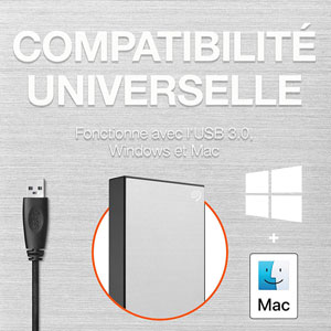 One Touch HDD USB3.0 - 4To / Argent