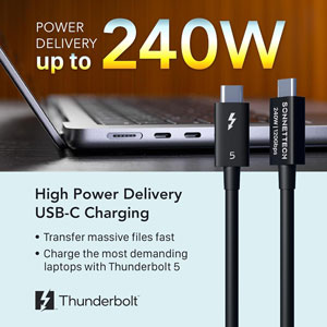 Câble Thunderbolt 5 - 0,5m / Noir