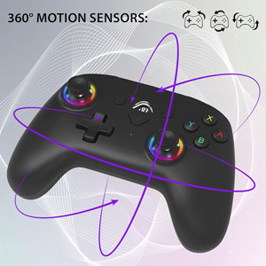 Manette Switch sans fil LED - Noire