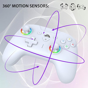 Manette Switch sans fil LED - Blanche