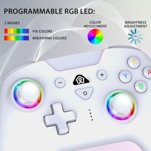 Manette Switch sans fil LED - Blanche