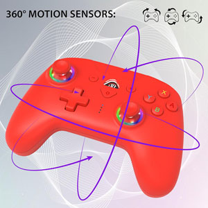 Manette Switch sans fil LED - Rouge
