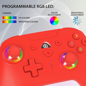 Manette Switch sans fil LED - Rouge