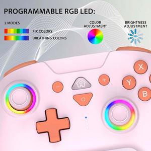 Manette Switch sans fil LED - Rose