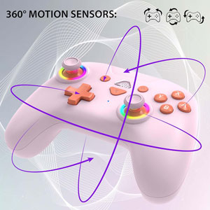 Manette Switch sans fil LED - Rose
