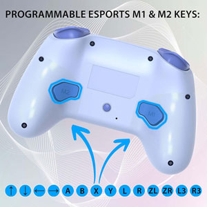 Manette Switch sans fil LED - Bleu