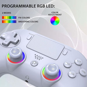Manette PS4/PC sans fil LED - Blanche