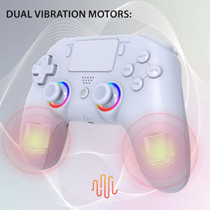 Manette PS4/PC sans fil LED - Blanche