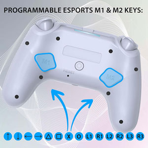 Manette PS4/PC sans fil LED - Blanche