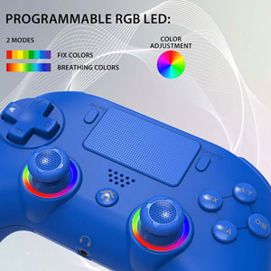 Manette PS4/PC sans fil LED - Bleue