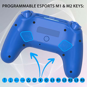 Manette PS4/PC sans fil LED - Bleue