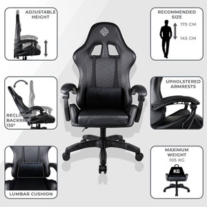 Chaise gaming Noire GEM