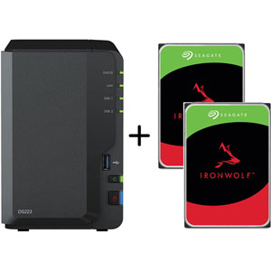 Bundle DS223 / 2x Seagate IronWolf 2To