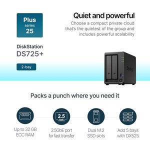 Bundle DS725+ avec 2x HDD Plus Series HAT3310 16To