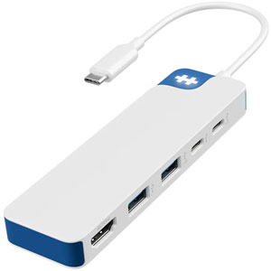 Hub USB-C à 5 ports HyperDrive Flex - Blanc, bleu