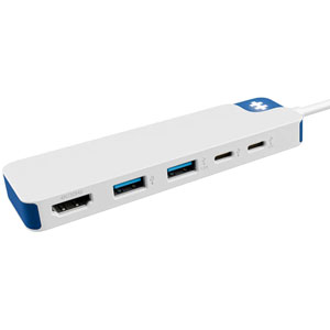 Hub USB-C à 5 ports HyperDrive Flex - Blanc, bleu
