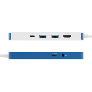 Hub USB-C HyperDrive Flex 8 ports - Blanc, bleu