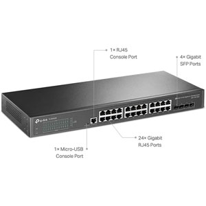 JetStream 24 ports Gigabit L2 + 4 emplacements SFP