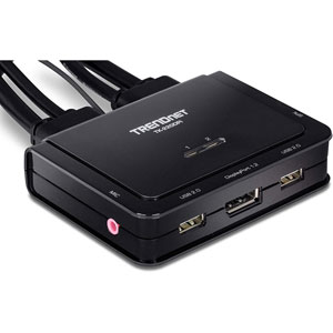 KVM à cables DisplayPort 4K à 2 ports