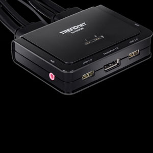 KVM à cables DisplayPort 4K à 2 ports