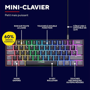 GXT 867 Acira - Mini clavier gaming mécanique