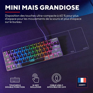 GXT 867 Acira - Mini clavier gaming mécanique