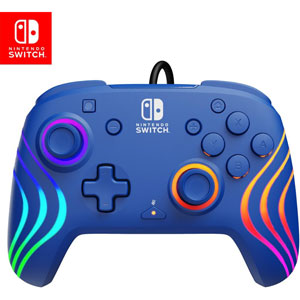Manette filaire Afterglow Wave pour Switch - Bleu