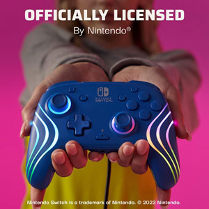 Manette filaire Afterglow Wave pour Switch - Bleu