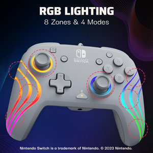 Manette filaire Afterglow Wave pour Switch - Gris