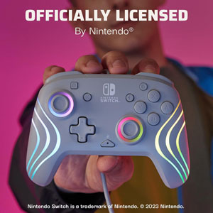 Manette filaire Afterglow Wave pour Switch - Gris