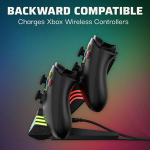 PDP Chargeur Double Afterglow Wave Xbox - Noir