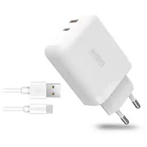photo Chargeur mural - 12W - Blanc - USB-C/USB-A