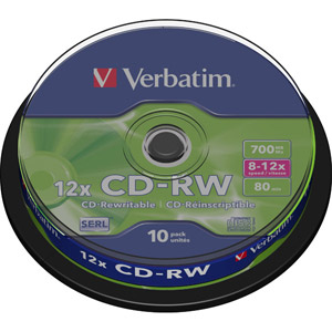 photo Pack de 10 CD-RW 700 Mo - Résistant aux rayures