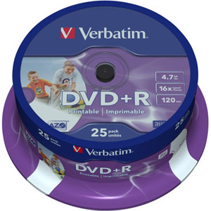 photo Pack de 25 DVD+R 16x 4.7Go imprimable