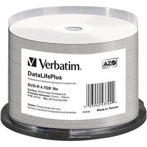 photo Pack de 50 DVD-R 16x DataLifePlus Wide Inkjet Pro