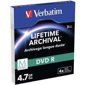 Pack de 3 DVD-R M-Disc - 4.7Go 4x / Boîtiers slim
