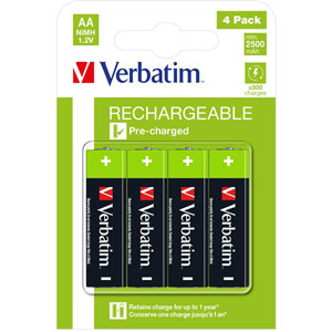 photo Piles rechargeables Premium AA HR6 (Pack de 4)