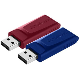 photo USB Slider 32Go (Pack de 2) - Rouge, Bleu