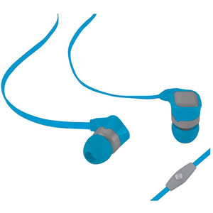 photo Ecouteurs avec micro jack 3.5mm - bleu/gris