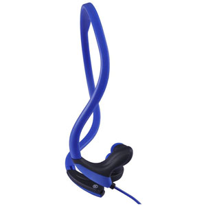 photo Ecouteurs sport filaire Bleu Arceau tour de cou